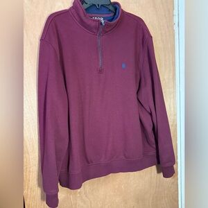 Izod Men's Maroon Zip-Up Sweater